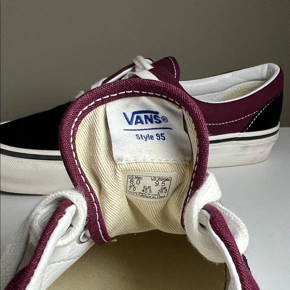 Vans Anaheim Factory Era Style 95 Suede Black Burgundy Women’s 9.5 / Men’s 8.0 - Picture 5 of 7